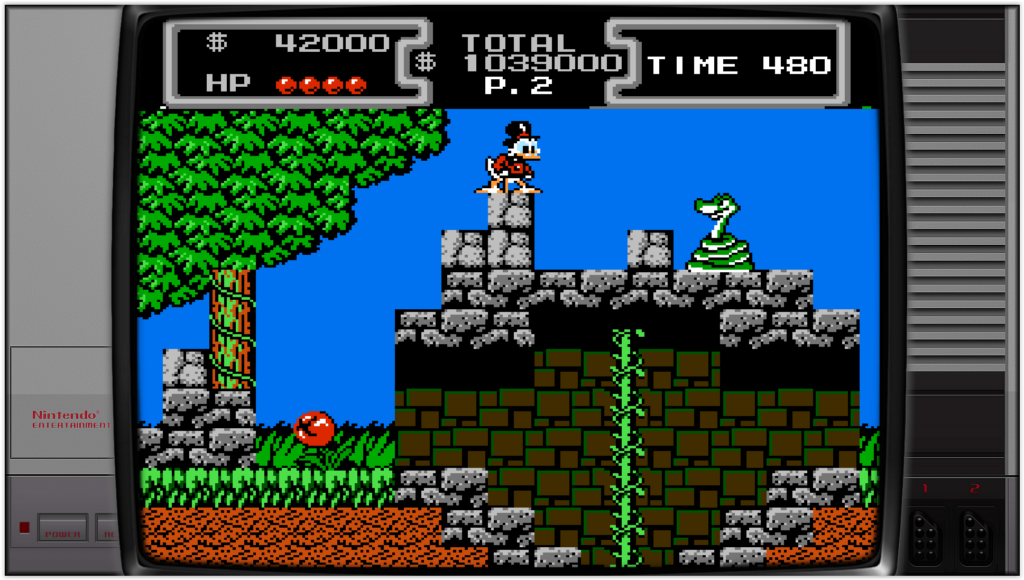 ducktales sur nes, l'Amazonie, sa foret, ses serpents et ses plantes carnivores