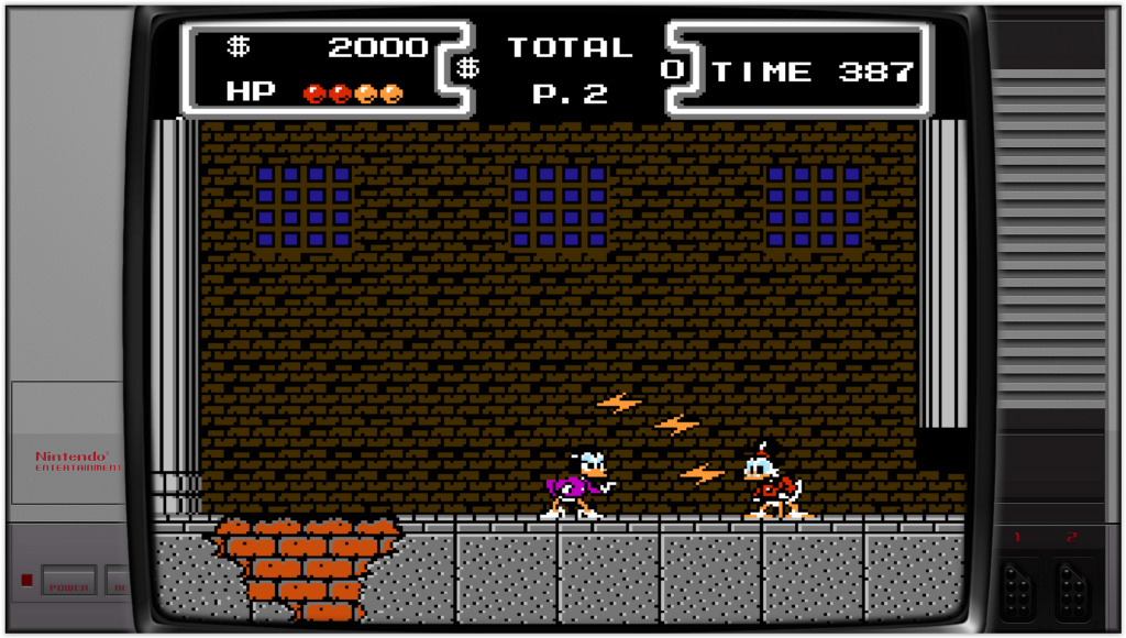 ducktales sur nes, misstick envoie des éclairs vers Picsou