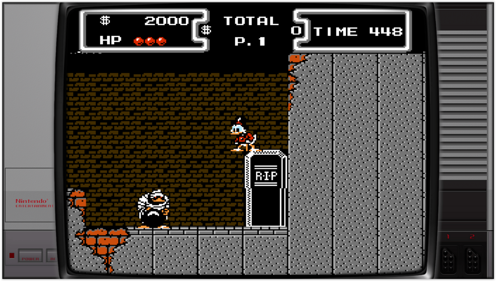 ducktales sur nes, la Transylvanie, ses cercueils et ses momies.