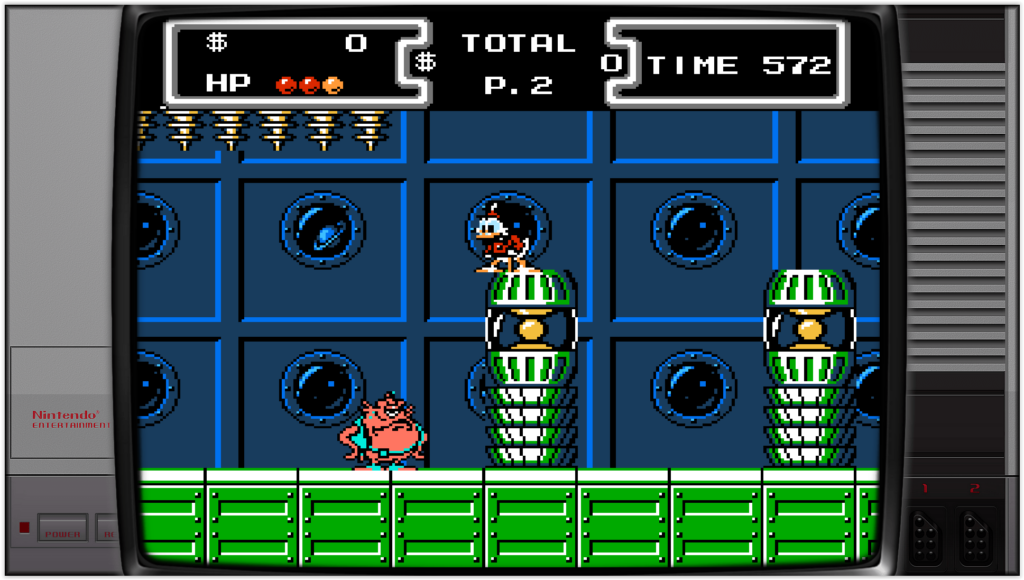 ducktales sur nes, la soucoupe volant et ses extra terrestres
